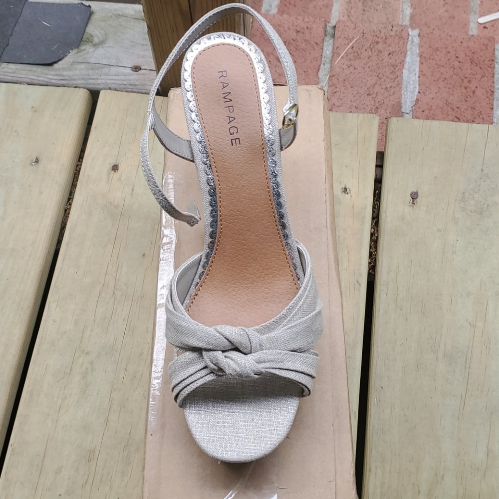 Knotted Bow Cork Platform High Heel Sandal